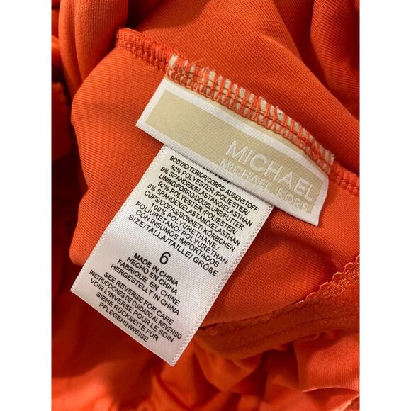 Michael Michael Kors women's Orange One Piece Textured Swimsuit - 6 - Picture 9 of 12